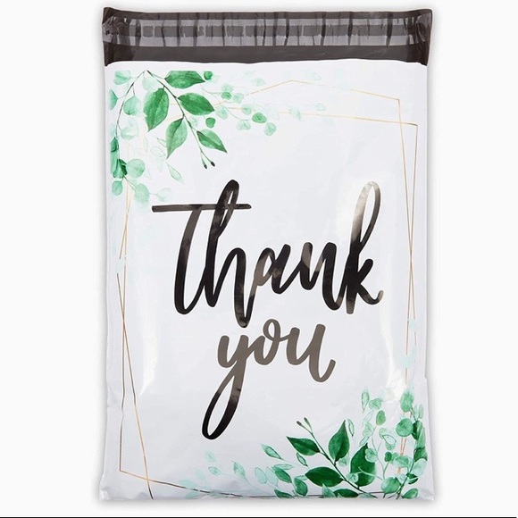 3/$20📦 10 POLY MAILER 10x13” botanical thank you + FREE matching stickers! - Picture 4 of 6